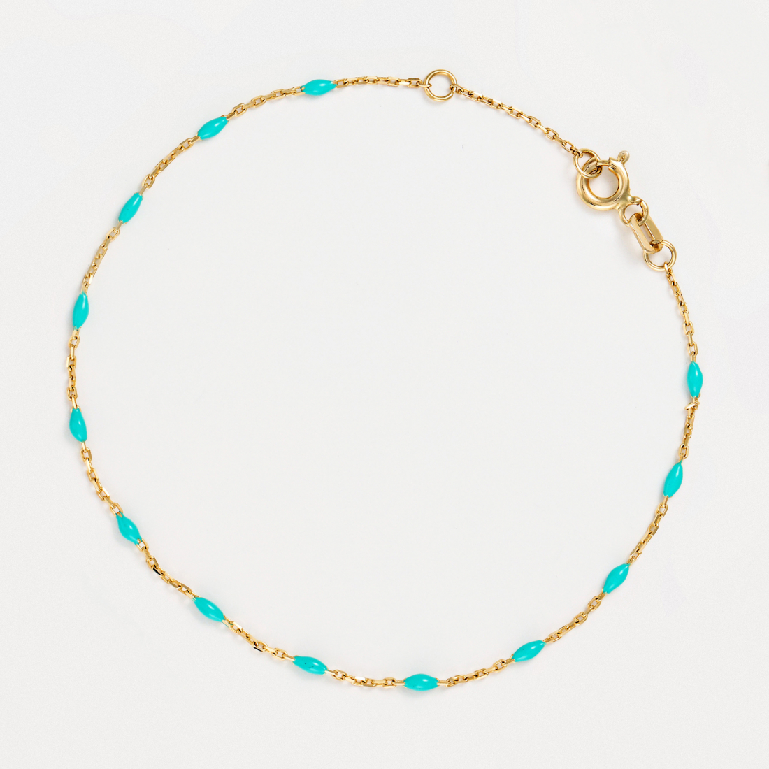 Green Email Bracelet 375/1000 yellow gold