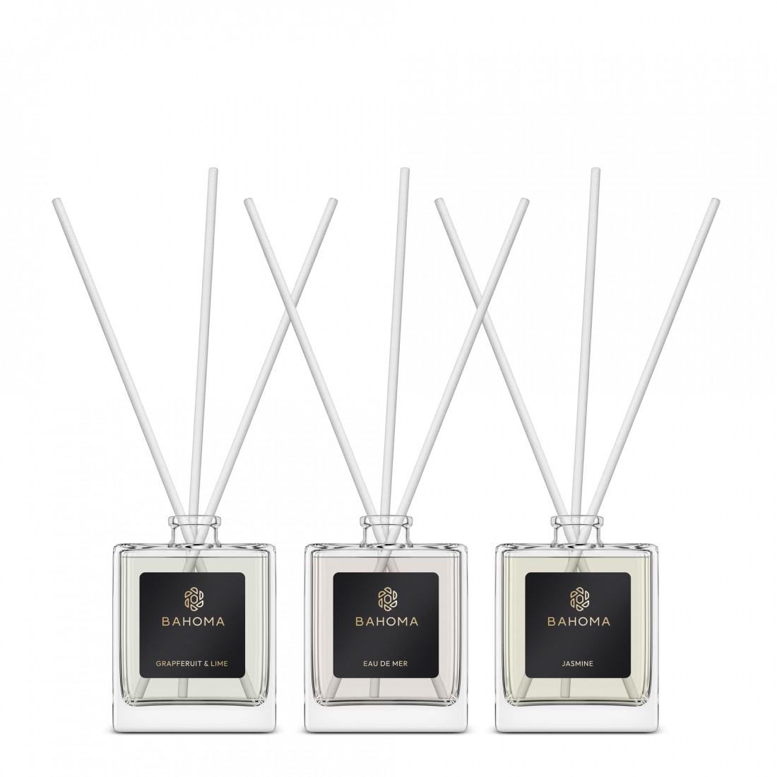 Ensemble de diffuseurs 'Pearl' - Eau de Mer, Jasmin, Grapefruit & Lime 50 ml, 3 Pièces