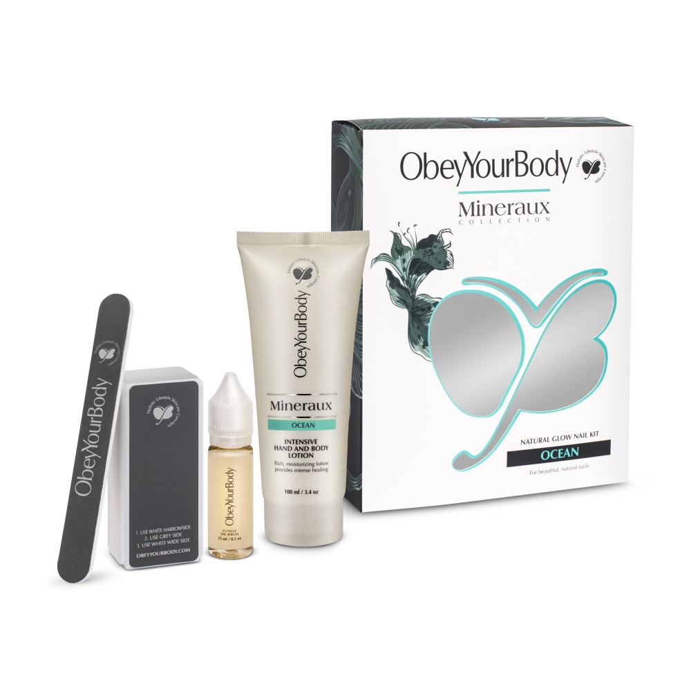 'Natural Glow ocean' Nails Set