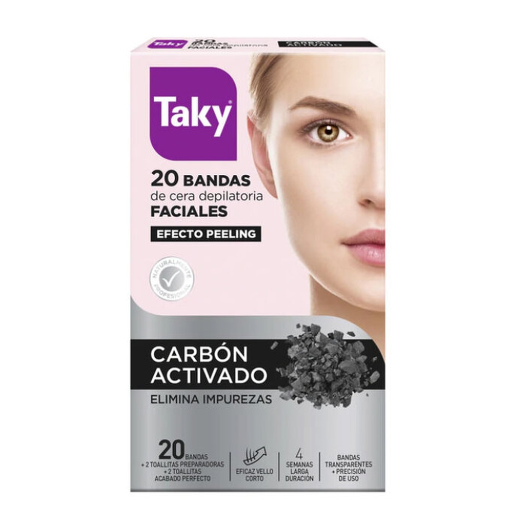 Bandes de cire pour visage 'Activated Charcoal' - 20 Pièces