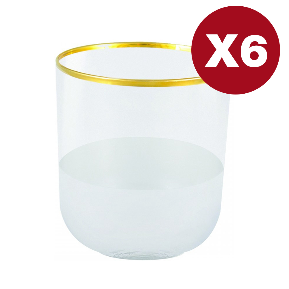 Low Gold-Edged Water Glasses Nish – Set Of 6