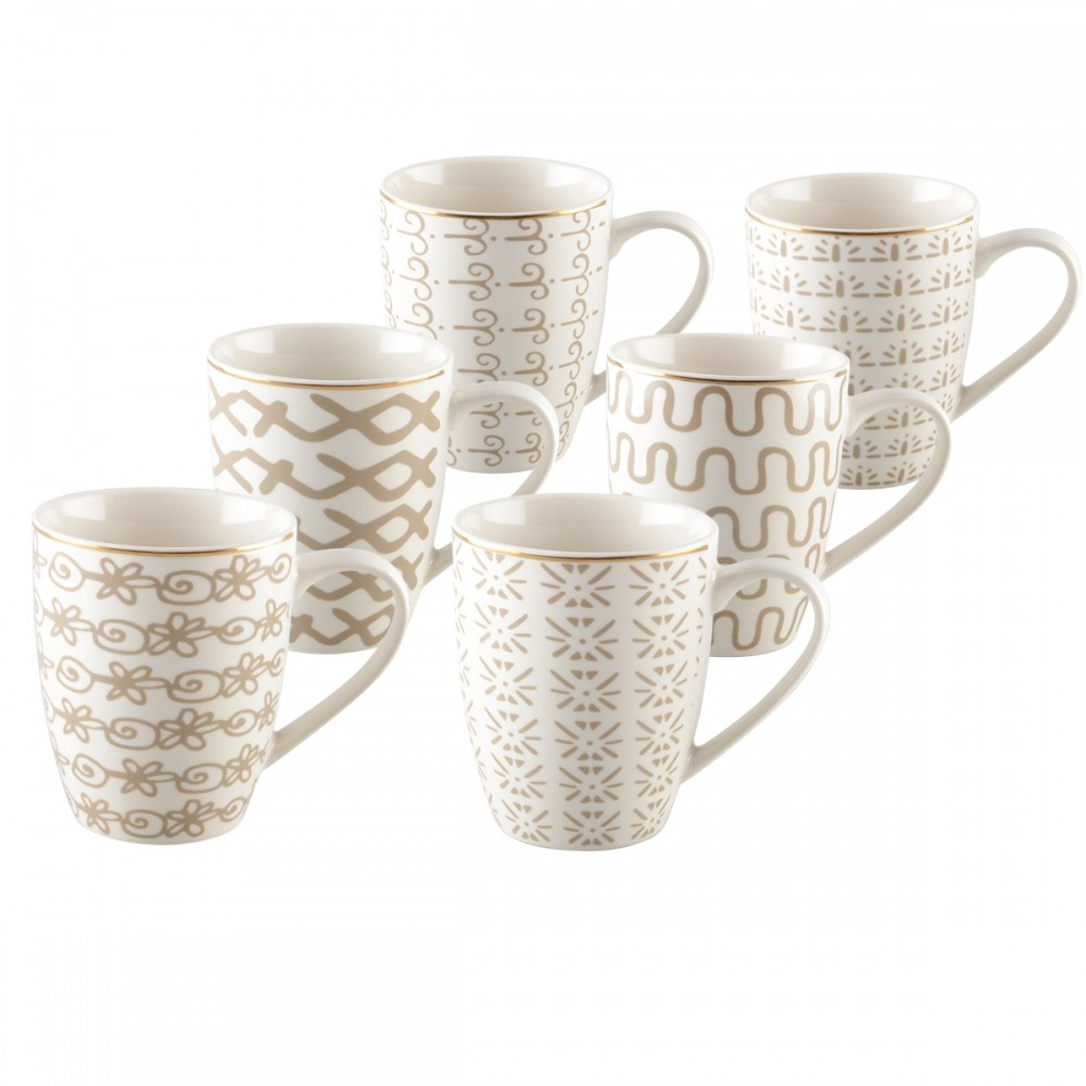 Geometric 350Ml Mugs - Set Of 6