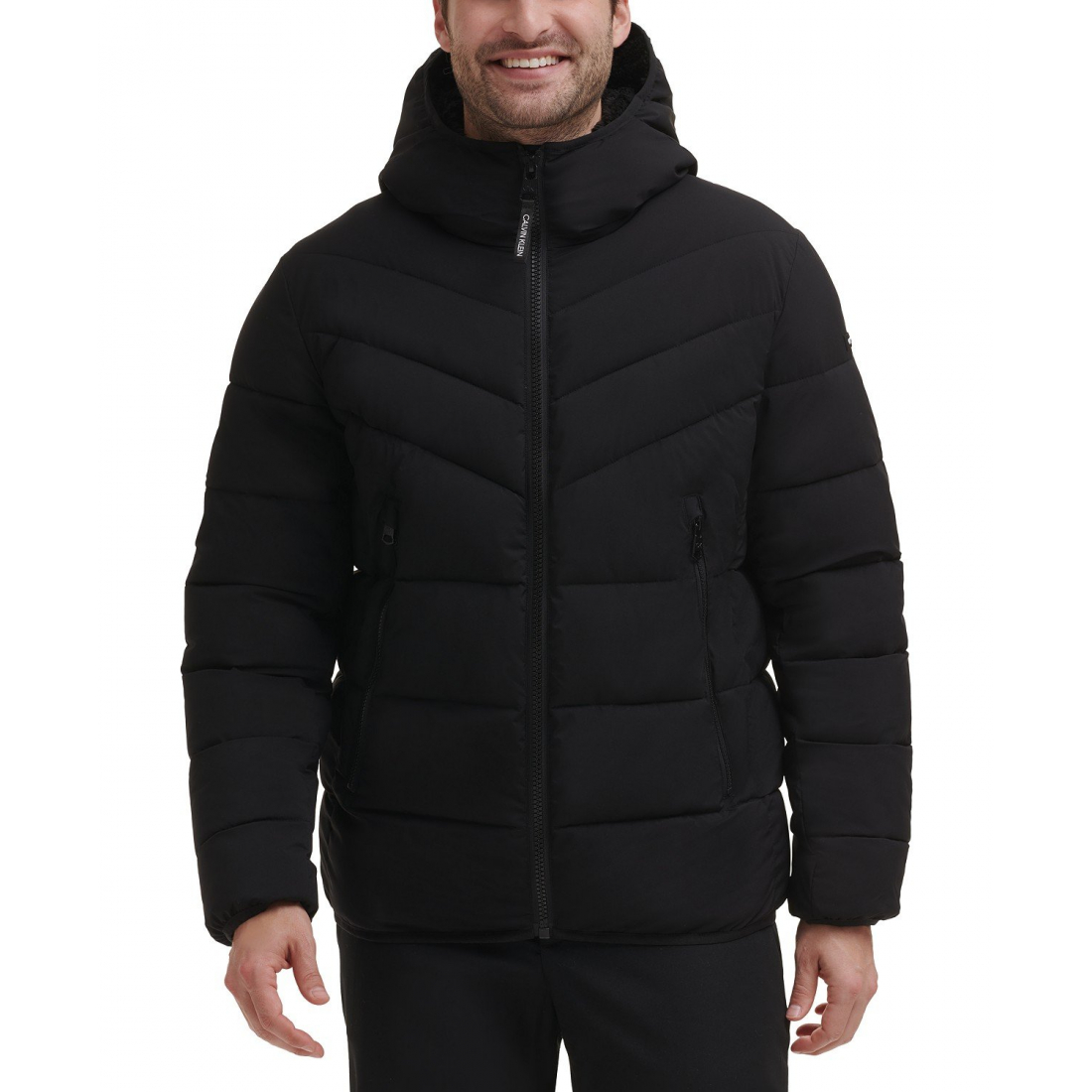 Veste matelassée 'Chevron Stretch With Sherpa Lined Hood' pour Hommes