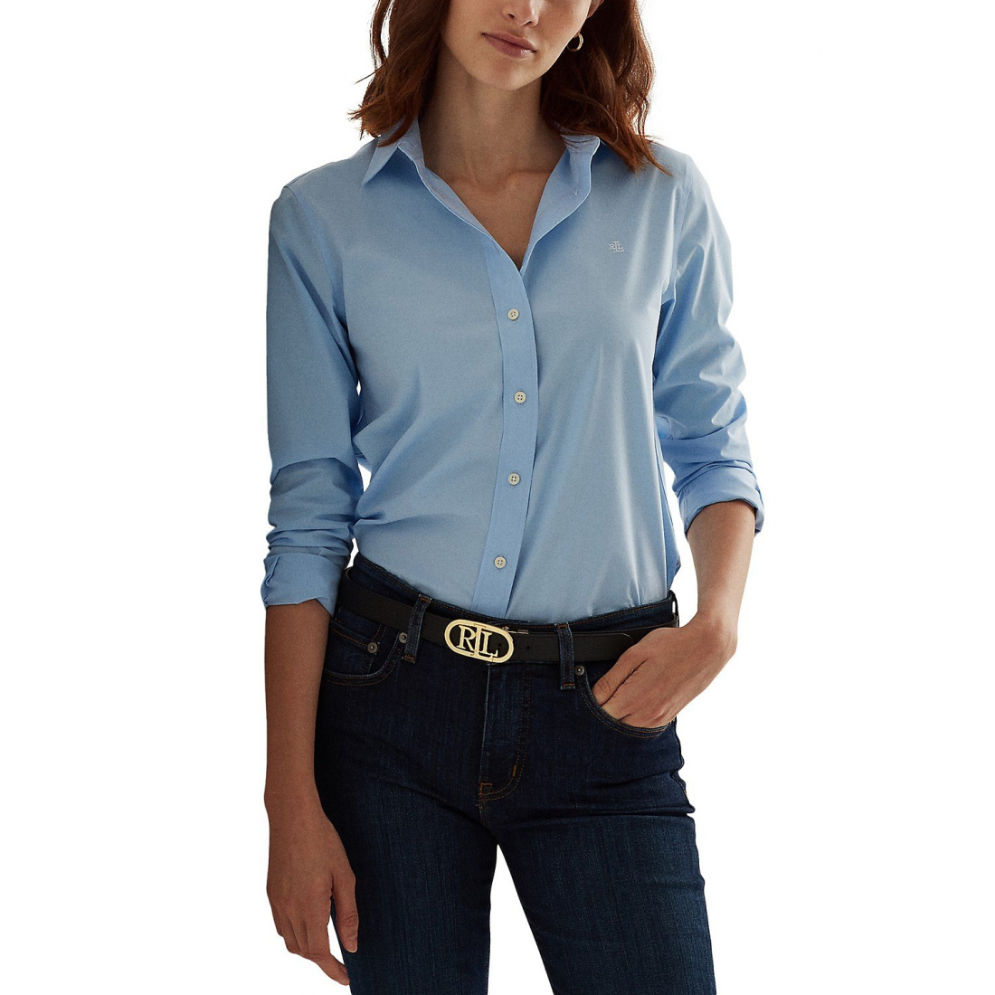 'Non-Iron Straight-Fit Shirt, Regular & Petite' pour Femmes