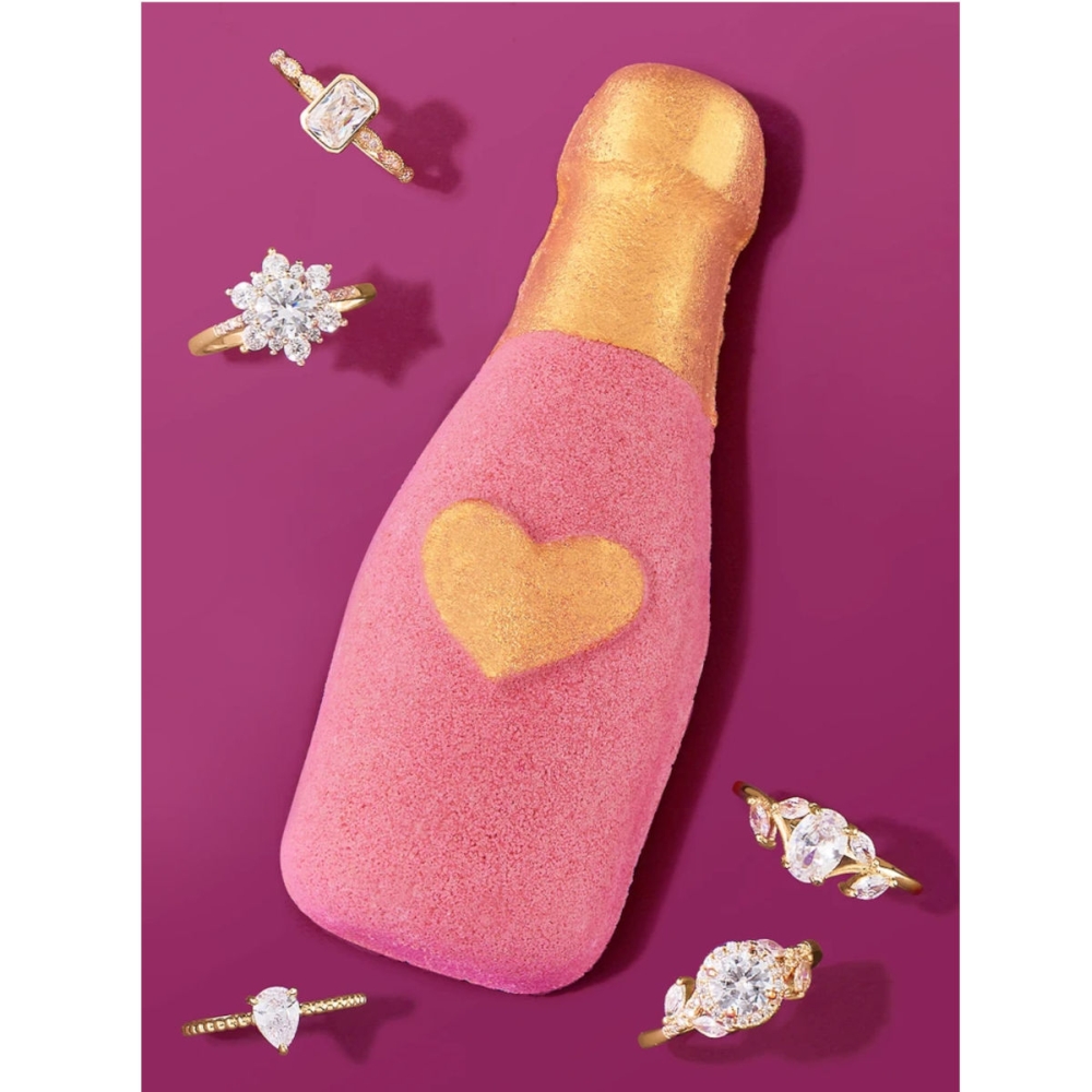 Women's 'Gold Sparkling Wine Flasche' Bath Bomb Set - 213 g