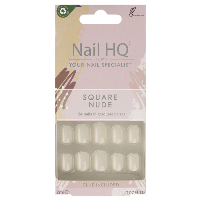 'Square' Nail Tips - Nude 24 Pieces