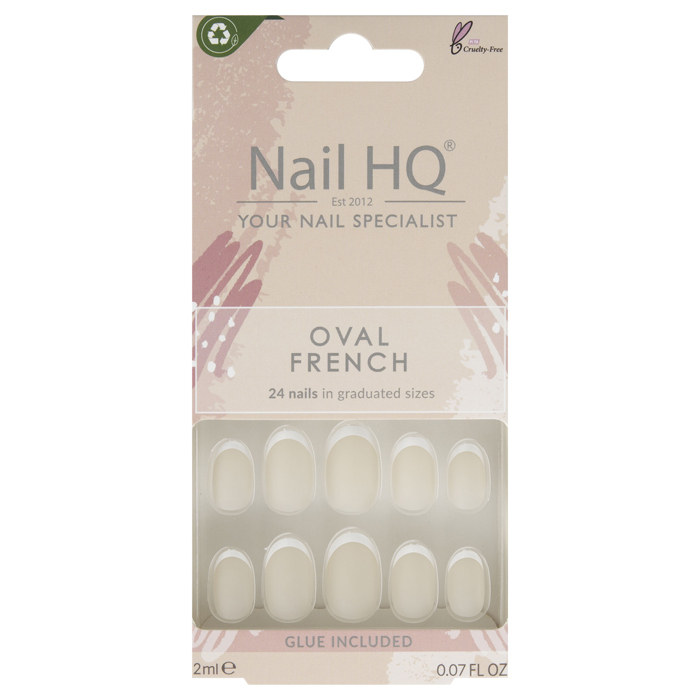 'Oval' Nail Tips - French 24 Pieces