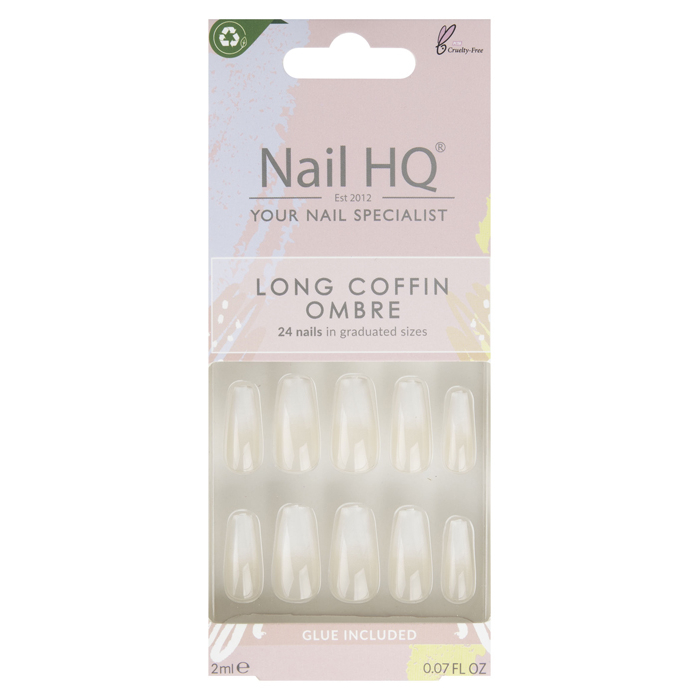 Capsules d'ongles 'Long Coffin' - Ombre 24 Pièces