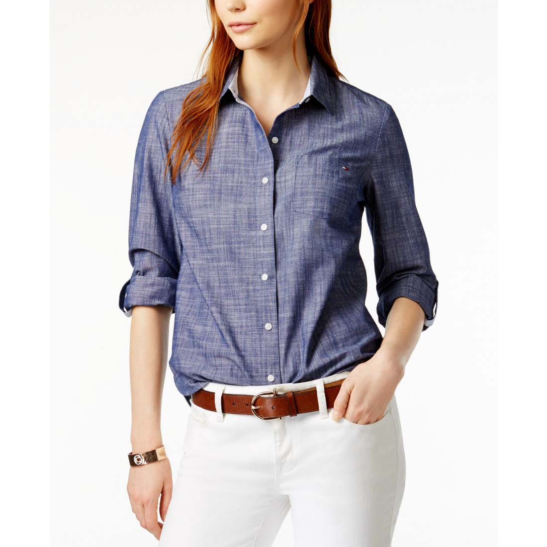 Chemise 'Cotton Printed Roll-Tab Utility' pour Femmes