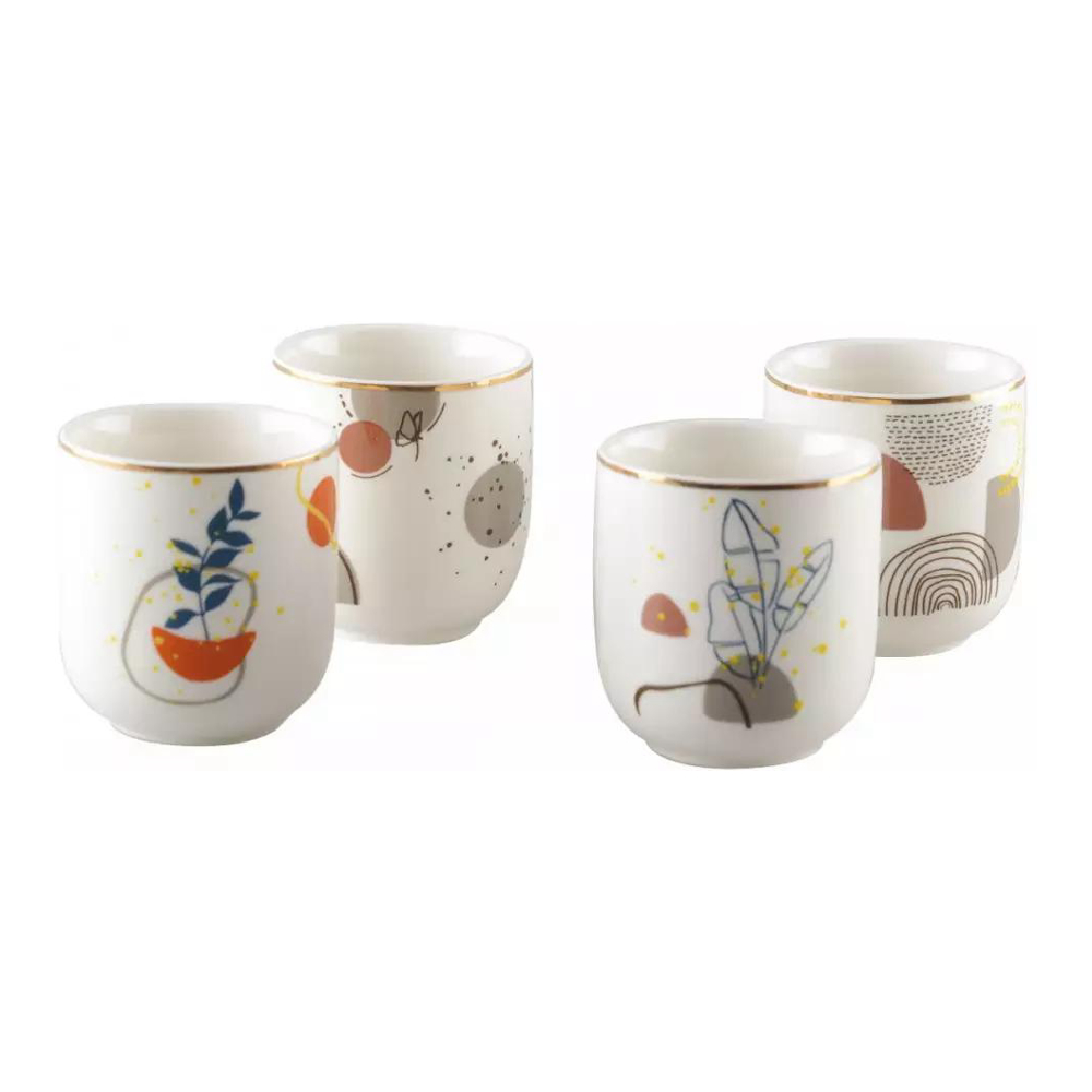 Art-déco-Kaffeetassen-Set (4 Stück)