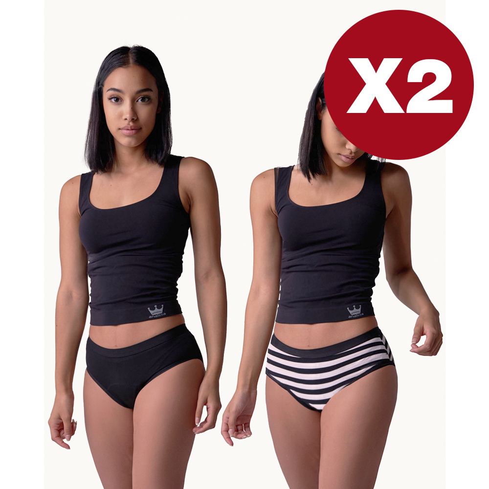 Slips Menstruels 'Boston + Bianca Abundant Absorption' pour Femmes - 2 Pack