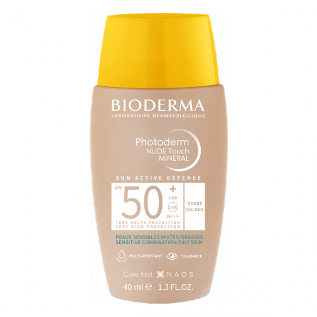 Crème solaire pour le visage 'Photoderm Nude Touch Mineral SPF50+' - Dorée 40 ml