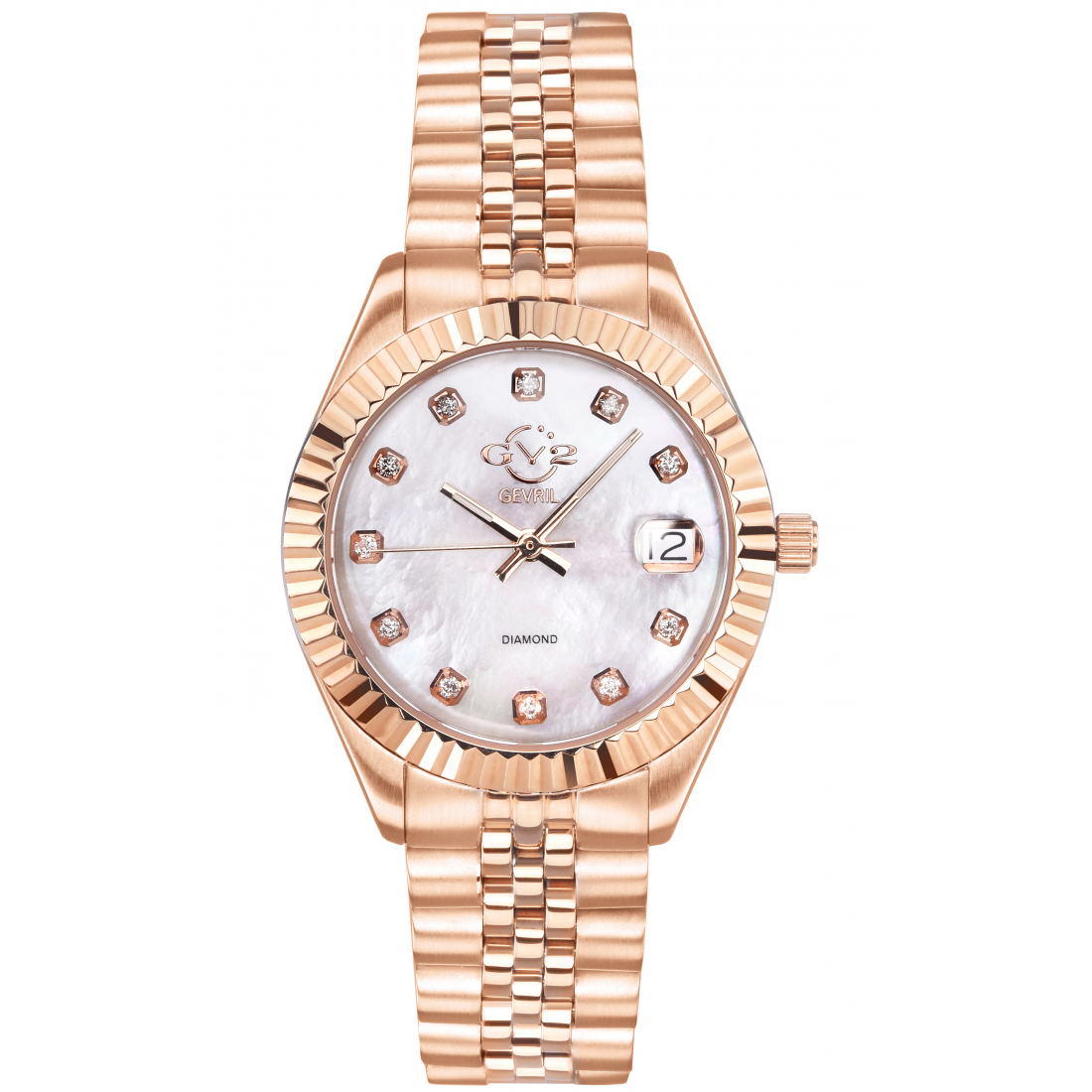 Gv2 Naples Women's Silver Dial Rose Gold Watch