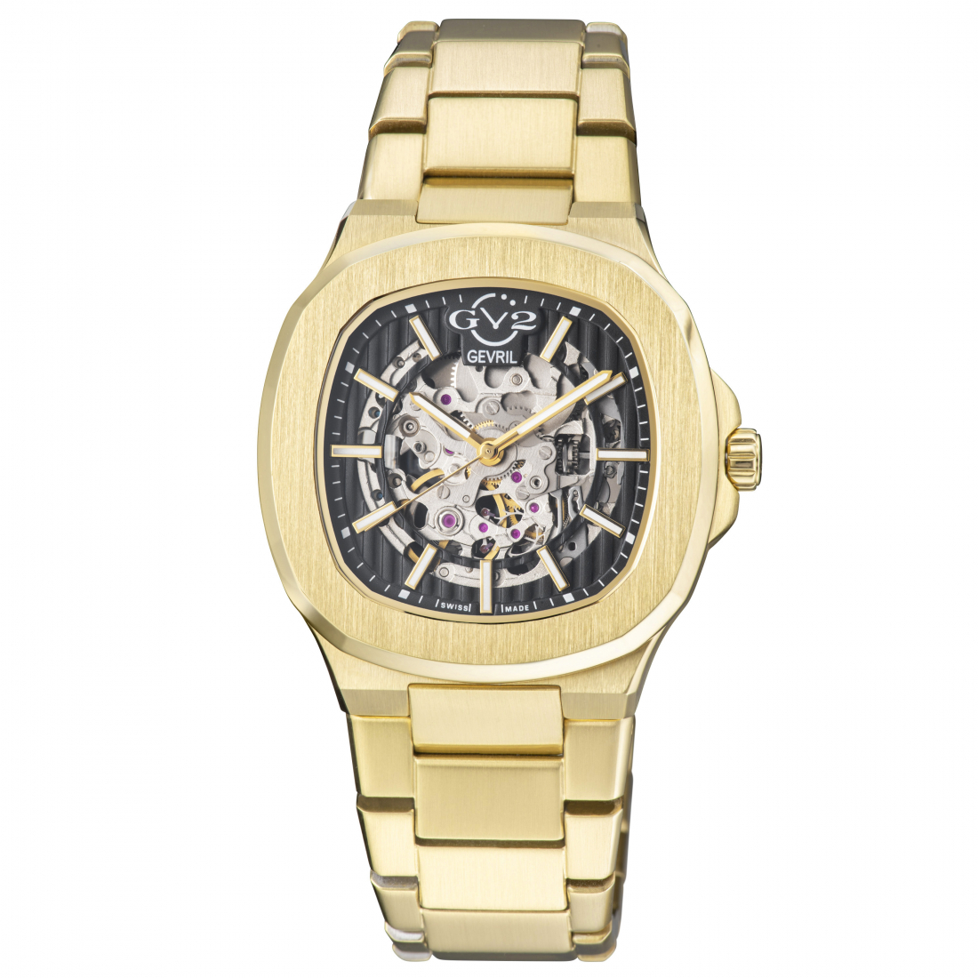 Gv2 Automatic Men's Potente Yellow Gold Bracelet Skeletal Watch