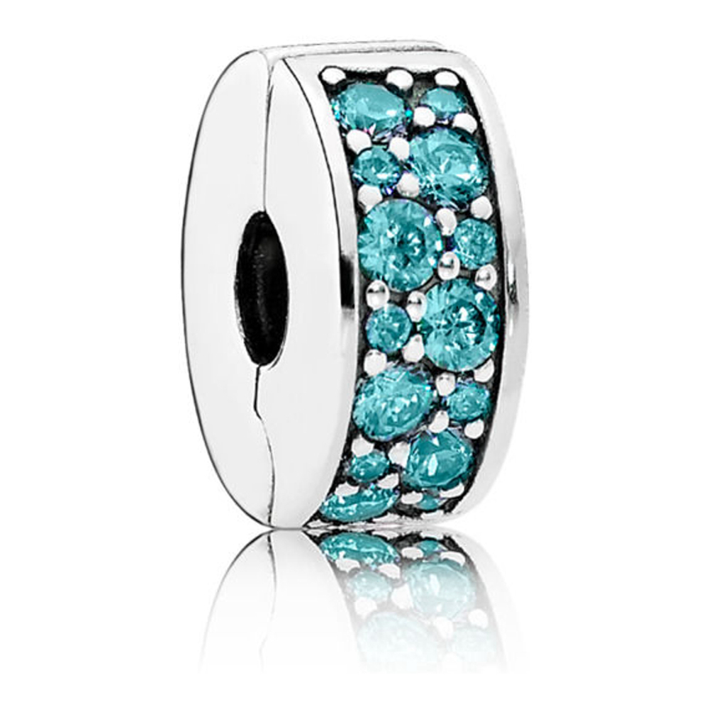 'Teal Pavé Clip' Charm für Damen