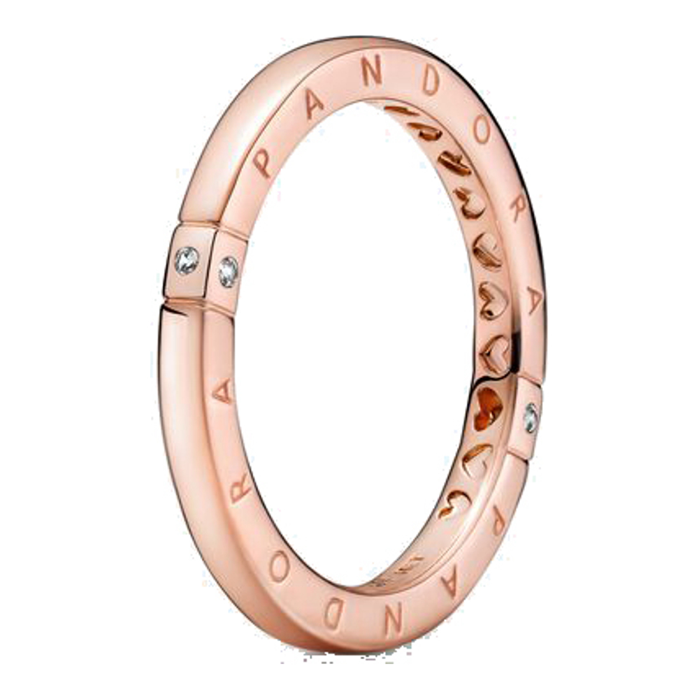 Women's 'Logo & Hearts' Ring