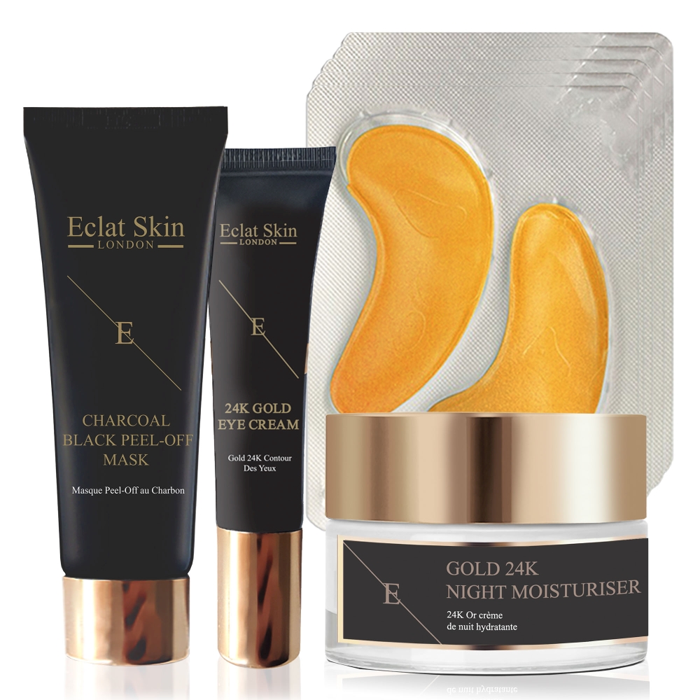 Coffret de soins de la peau '24K Gold + Charcoal Black' - 4 Pièces