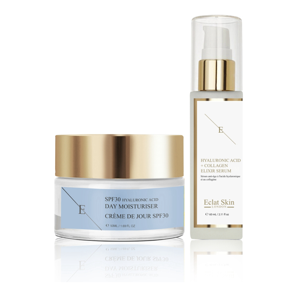 Crème de jour, Sérum pour le visage 'Hyaluronic Acid & Collagen SPF30'
