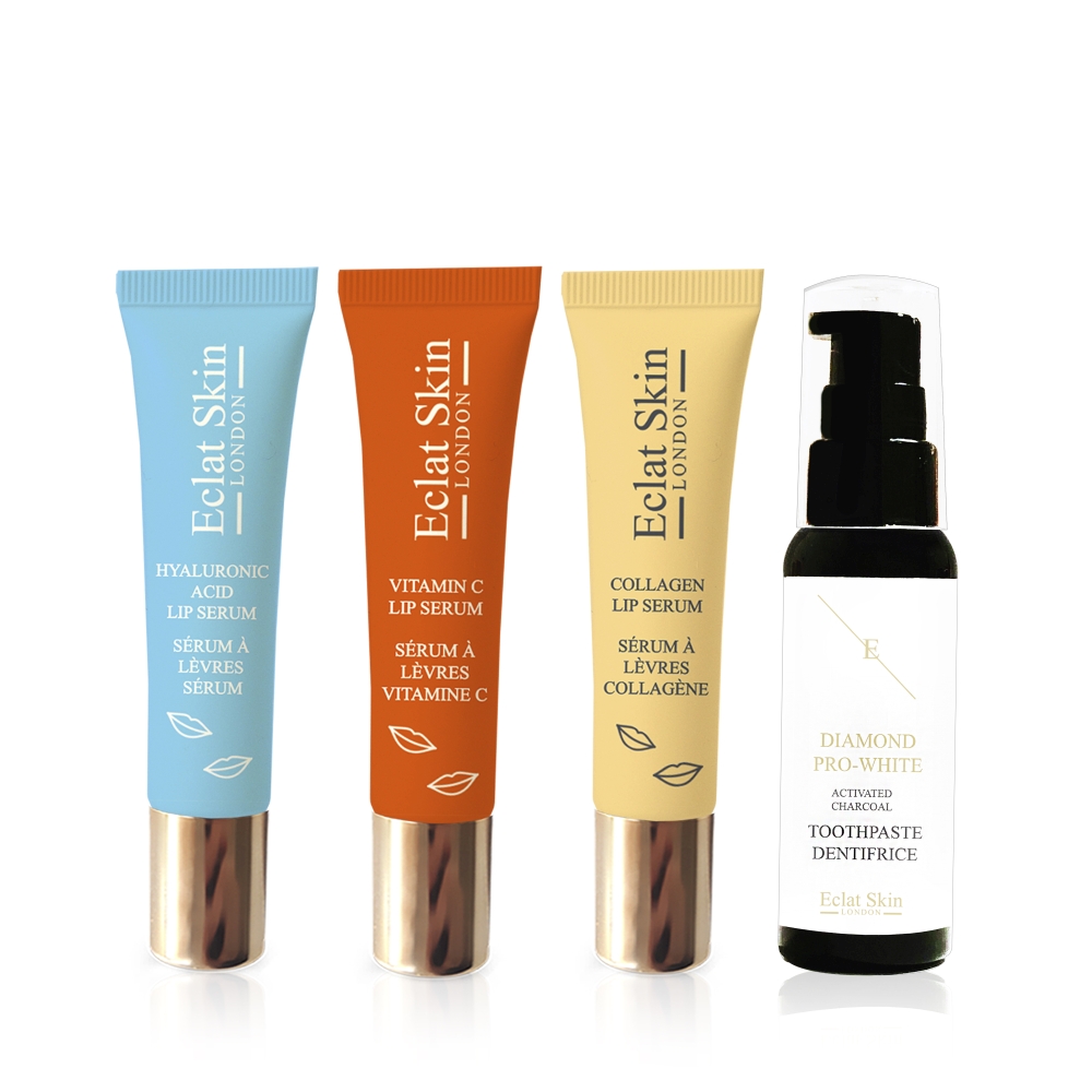 'Hyaluronic Acid + Collagen + Vitamin C + Diamond Pro-White Charc' Body Care Set - 4 Pieces