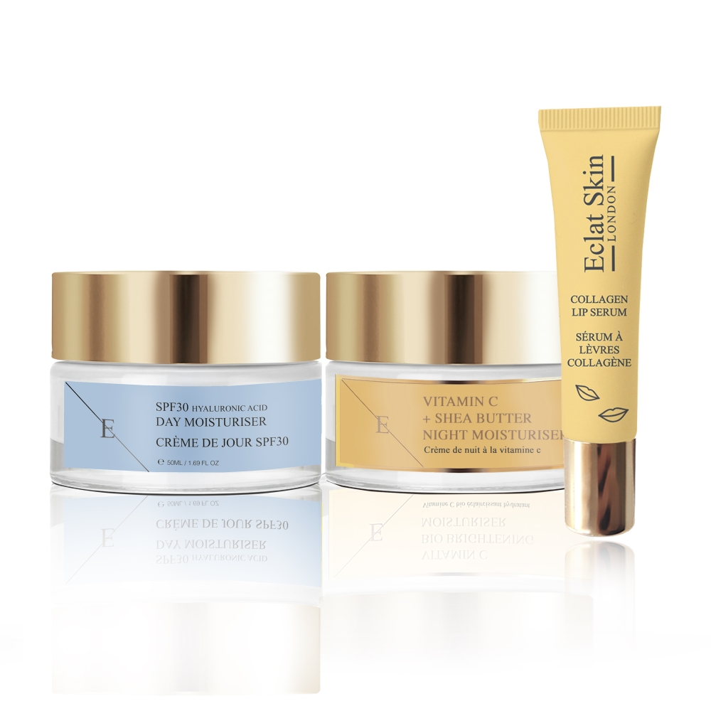 Coffret de soins de la peau 'SPF30 Hyaluronic Acid + Collagen + Vitamin C + Shea Butter' - 3 Pièces