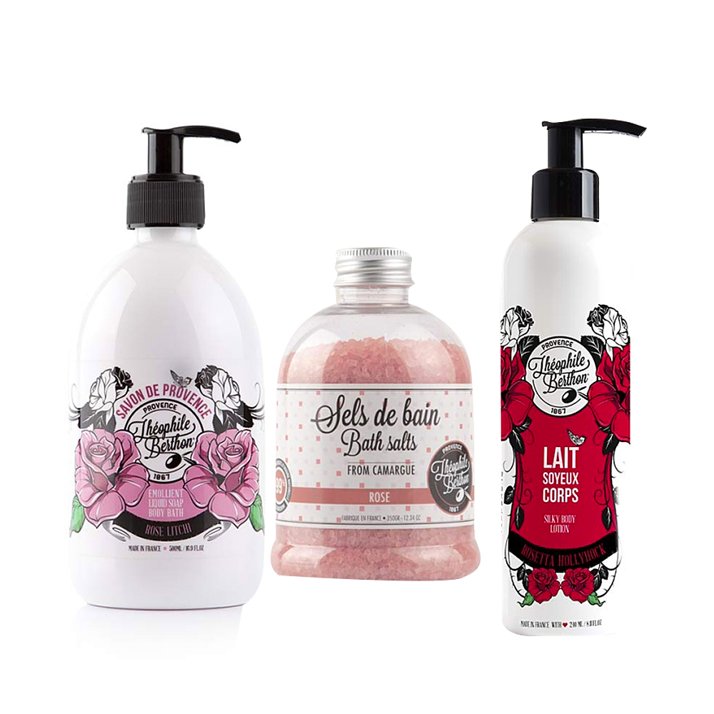 'Trousse Rose De Marseille' Body Care Set - 3 Pieces