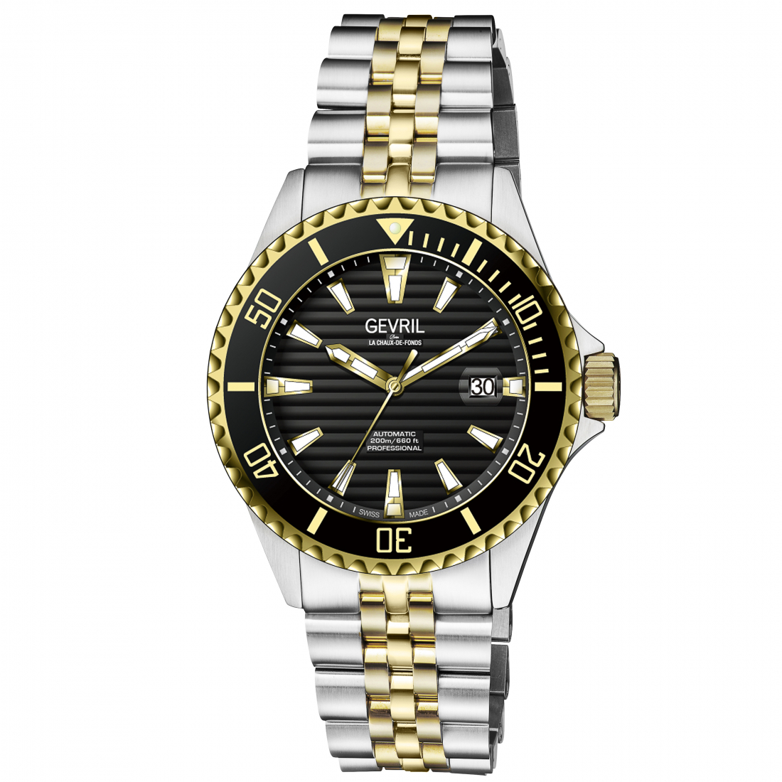 Men's Chambers Black dial, Two-toned SS IPYG Bracelet Watch