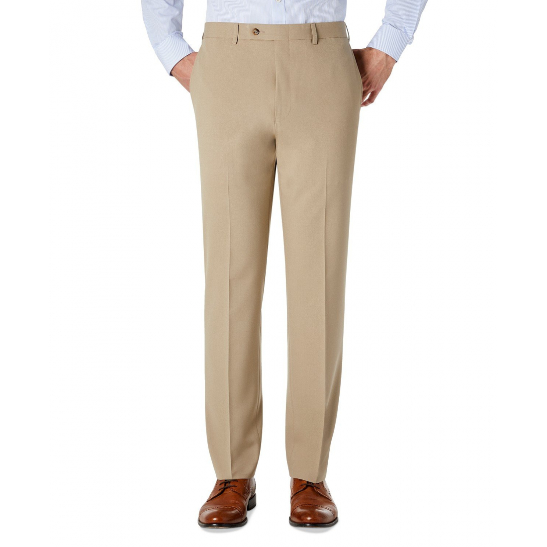 Men's 'Solid Flat-Front Dress' Trousers