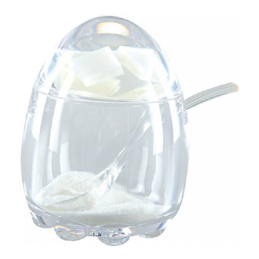 Acrylic Sugar Bowl With Spoon 9X9X11.8Cm