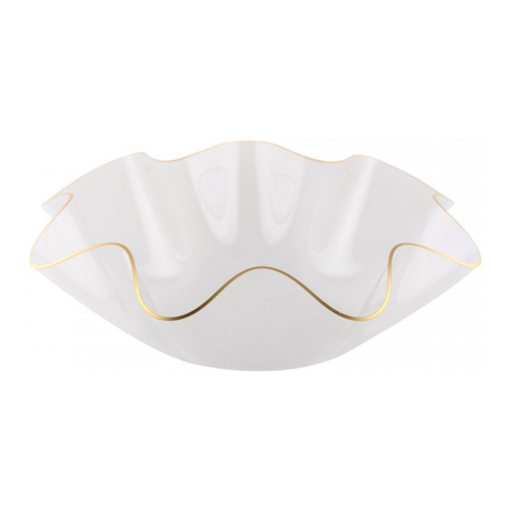 Acrylic Fruit Bowl 40Cm With Gold Rim