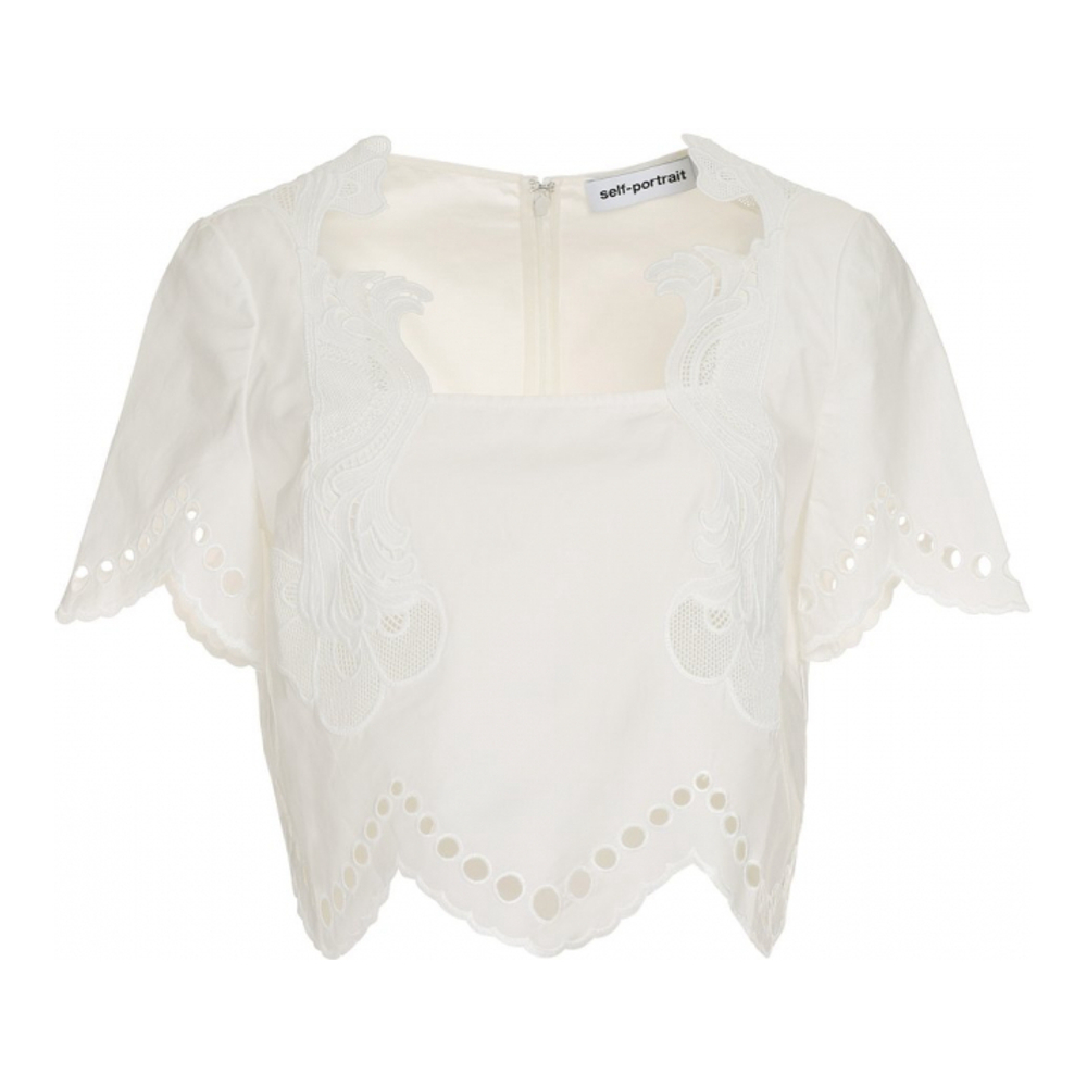 Women's 'Broderie Anglaise' Short sleeve Blouse