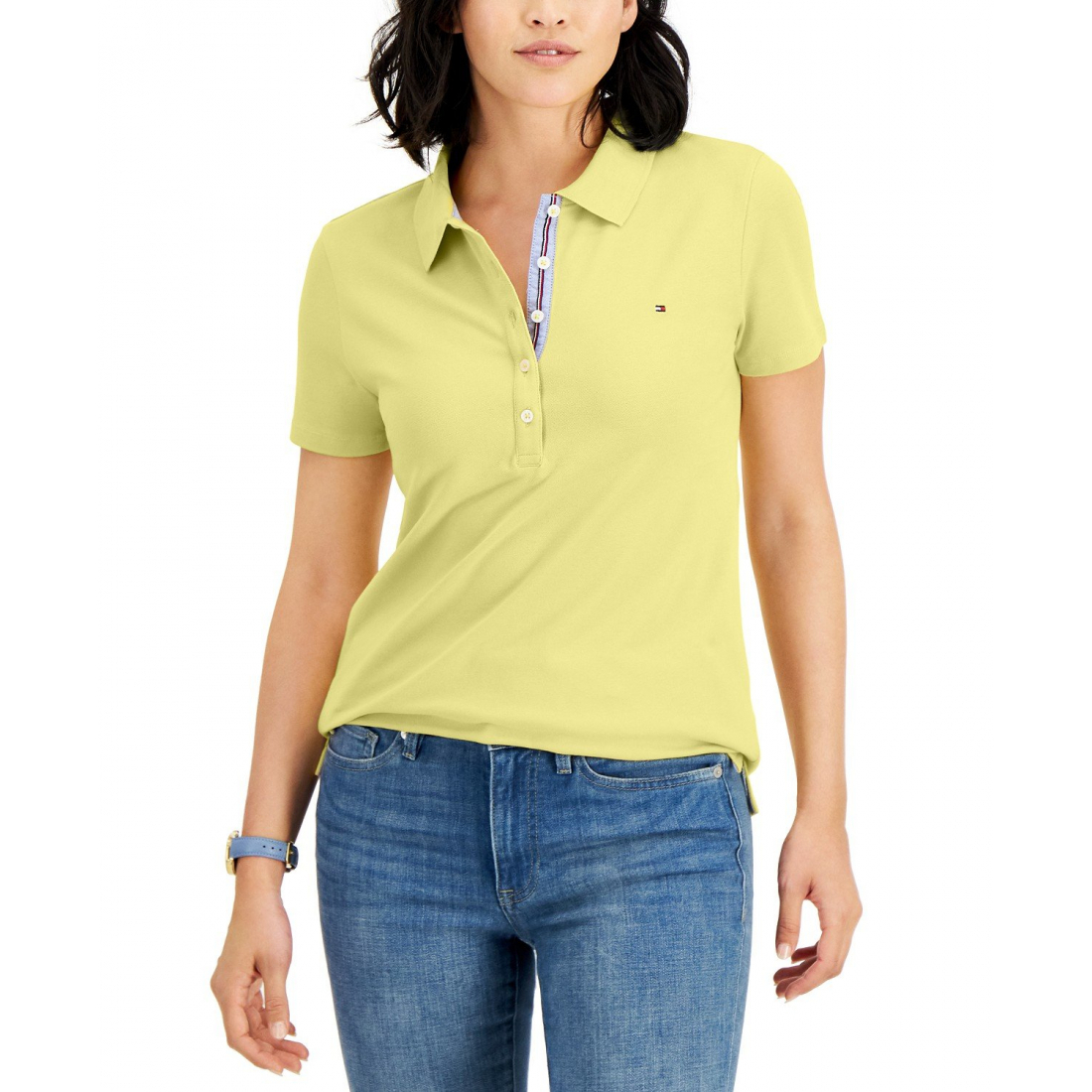'Solid Short-Sleeve' Polohemd für Damen