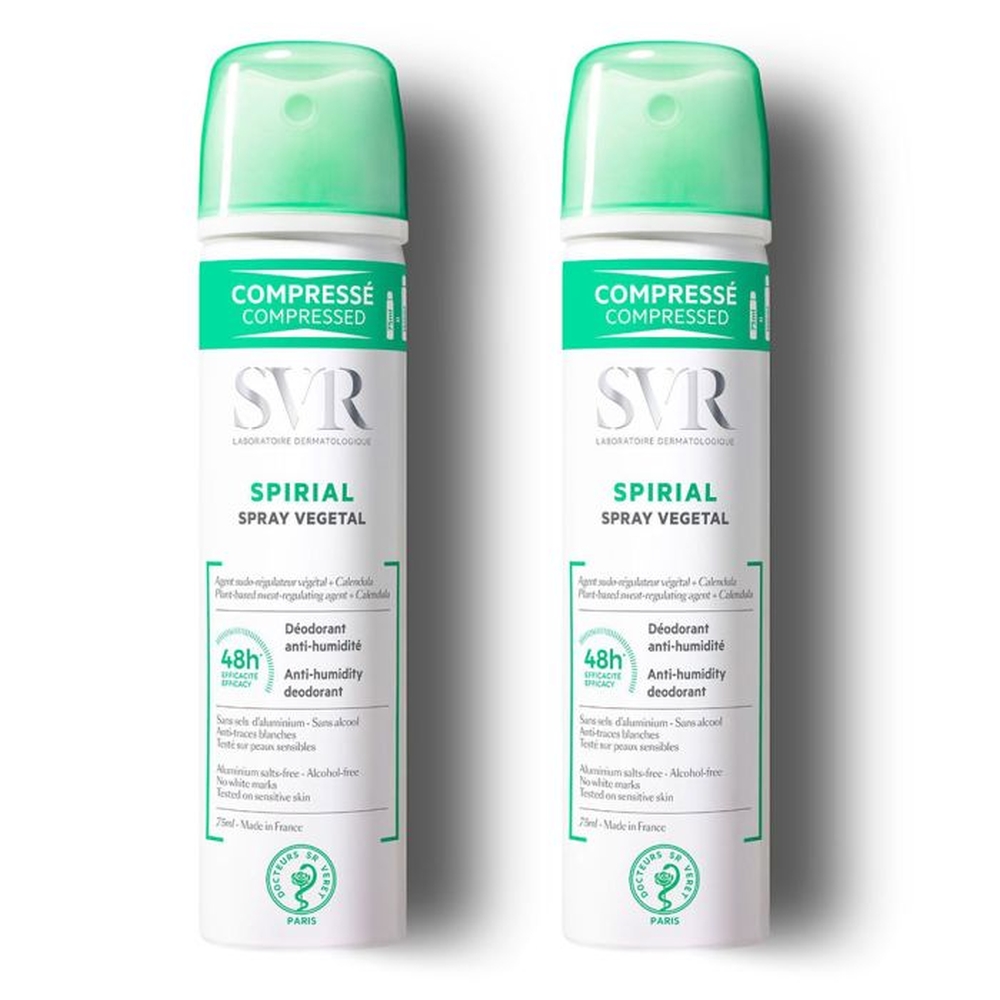 Déodorant spray 'Spirial Duo Vegetal' - 75 ml, 2 Unités