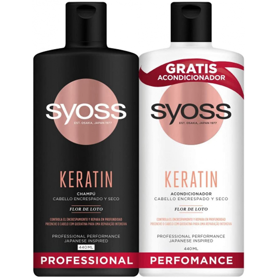 'Keratin Lotus Flower' Shampoo & Conditioner - 440 ml, 2 Pieces