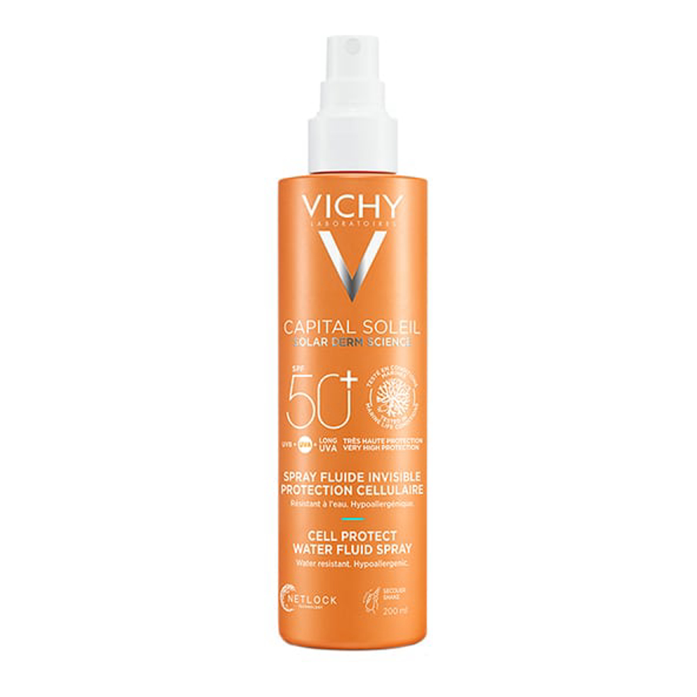 Spray de protection solaire 'Capital Soleil Invisible Fluid Cellular Protection SPF50+' - 200 ml