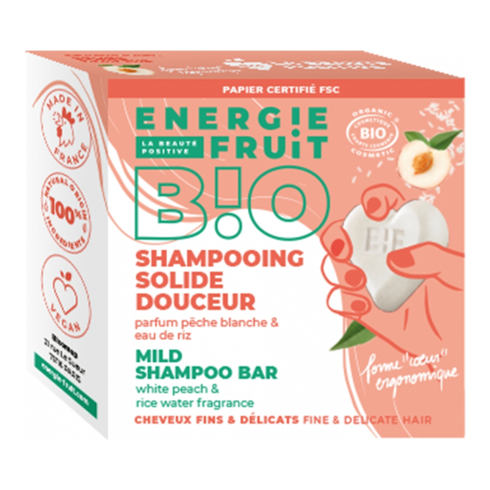 'White Peach & Organic Rice Water' Solid Shampoo - 60 g