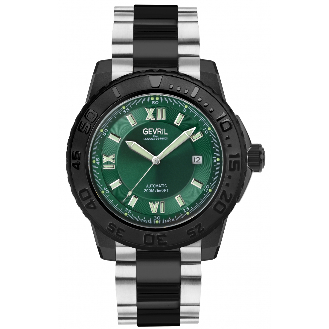 Men's Seacloud Green Dial Stainless Steel Black PVD Watch