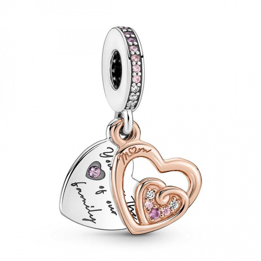 Women's 'Entwined Infinite Hearts Double Dangle' Charm