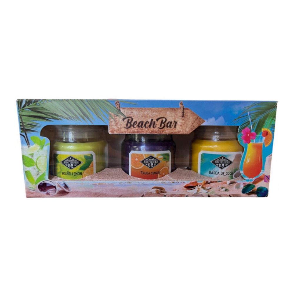 'Beach Bar' Scented Candle Set - 85 g, 3 Pieces