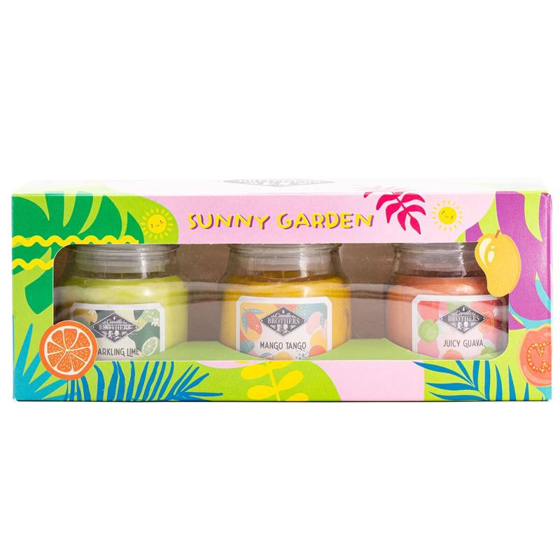 'Sunny Garden' Scented Candle Set - 85 g, 3 Pieces