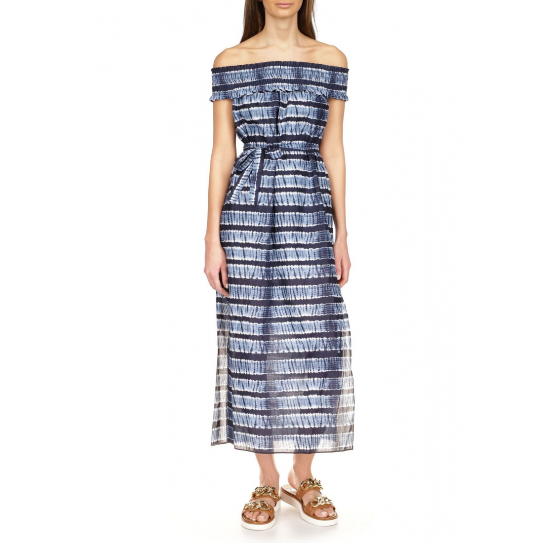 'Shibori Stripes Maxi Dress' pour Femmes