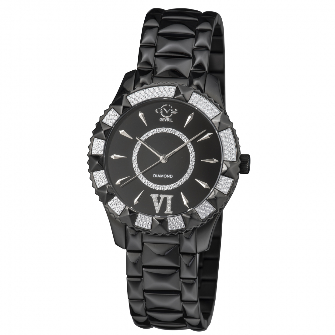 Gv2 Venice Womens Black Dial Ip Black Stainless Steel Watch..