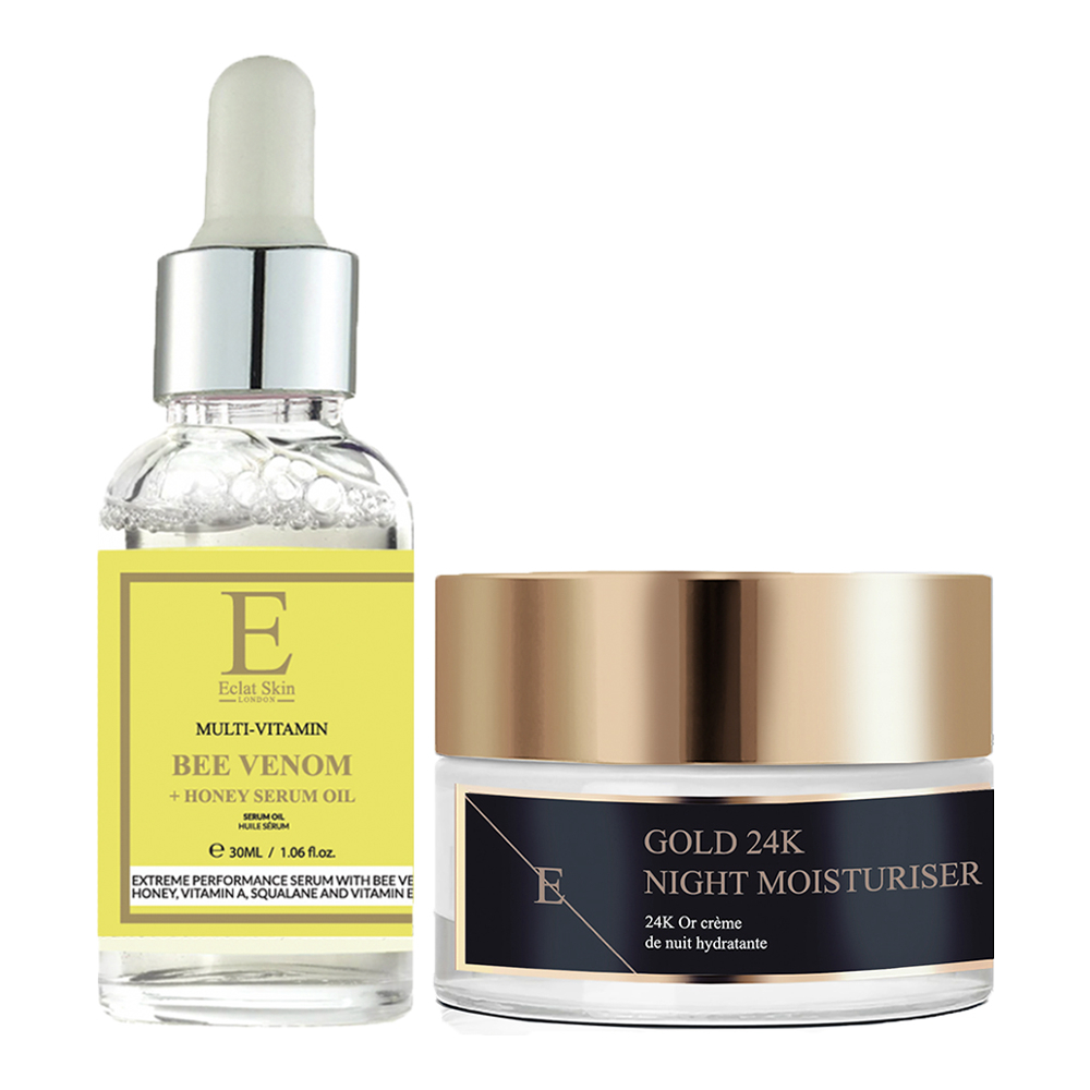 Crème de nuit, Sérum pour le visage 'Bee Venom & Manuka Honey + Anti-Wrinkle 24K Gold'