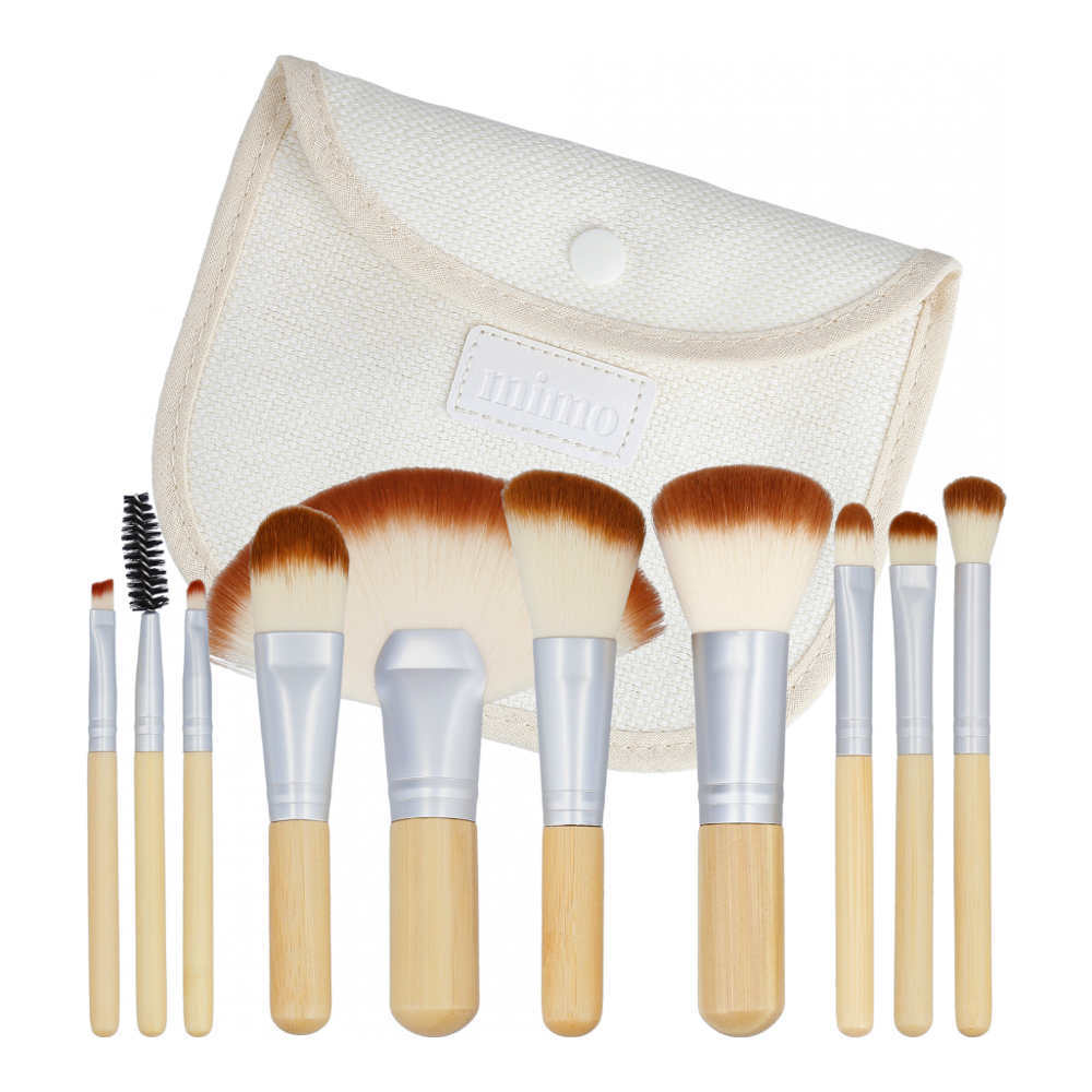 Set de pinceaux de maquillage 'Bamboo' - 10 Pièces
