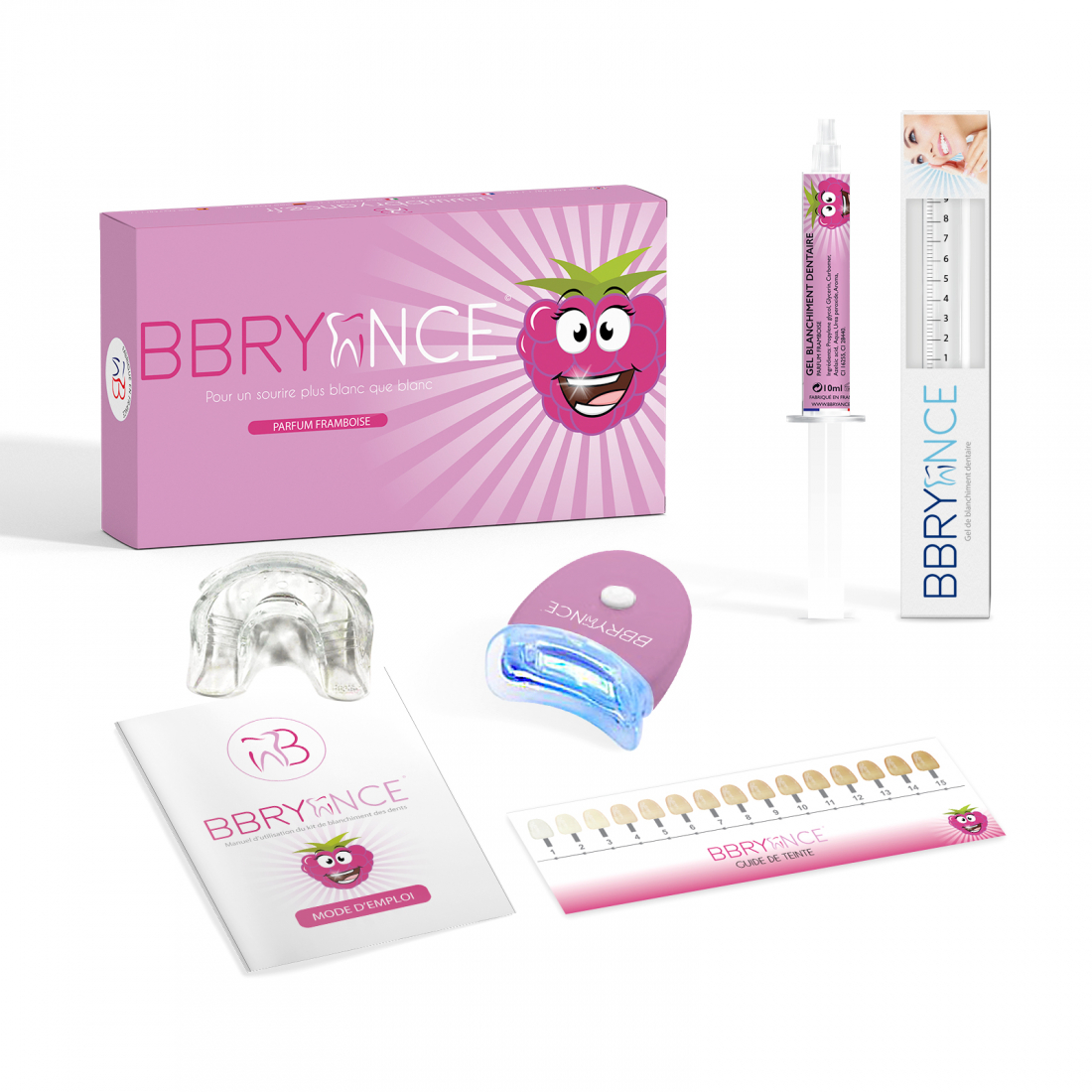 Kit de blanchiment des dents - Raspberry 5 Pièces