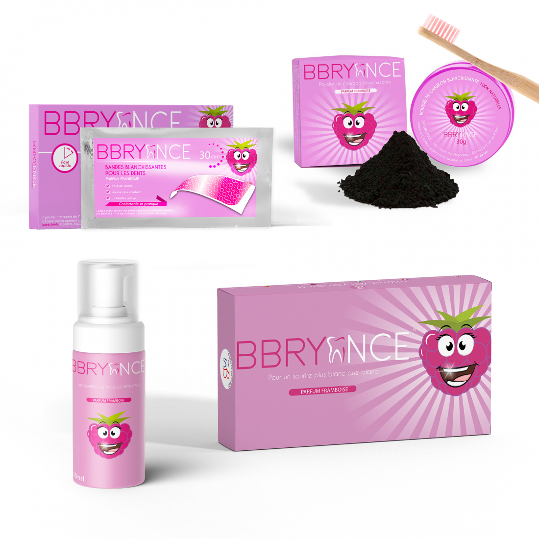 Set de soins dentaires 'Deluxe' - Raspberry 5 Pièces