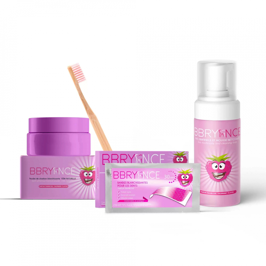 Set de soins dentaires 'Premium' - Raspberry 4 Pièces