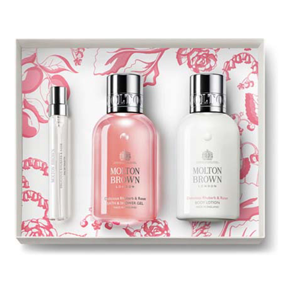 Coffret de parfum 'Delicious Rhubarb & Rose' - 3 Pièces