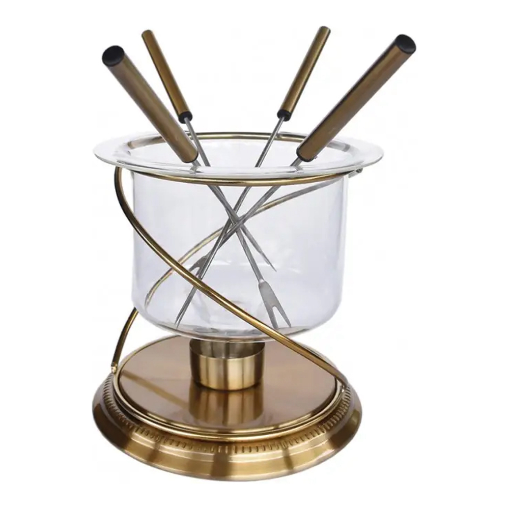 Gold Fondue Set For 4 People