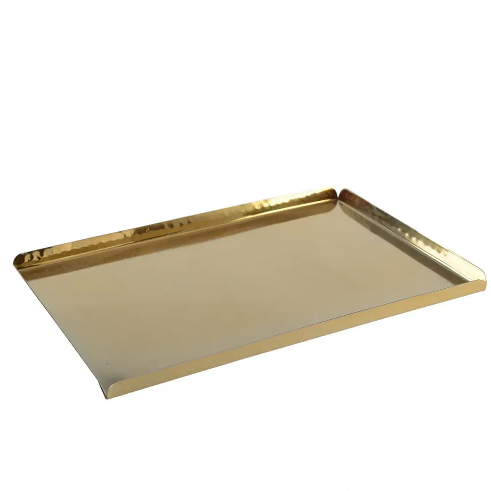 Rectangular Hammered Gold Tray 30.5x21x1.25cm
