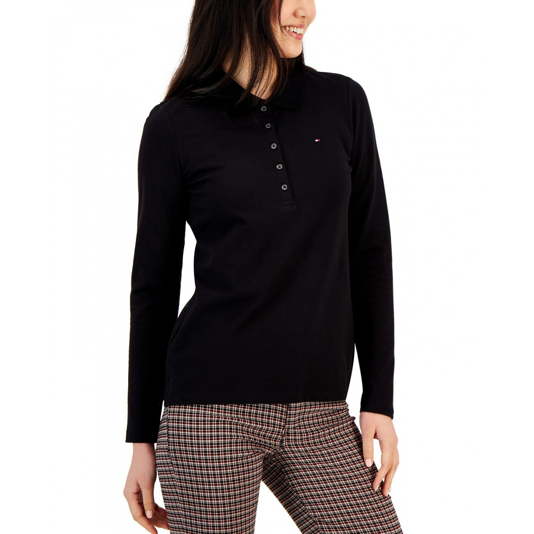Women's 'Logo' Long-Sleeve Polo Shirt